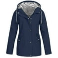 thumbnail image 2 of Rain Jacket Women Waterproof with Hood Lightweight Zip Up Hooded Raincoat with Pockets for Outdoor Active Wear Navy L, 2 of 4