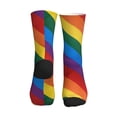 thumbnail image 2 of Athletic Socks Rainbow Pride Flag Sport Running Calf Socks Crew Socks for Men Women, 2 of 7