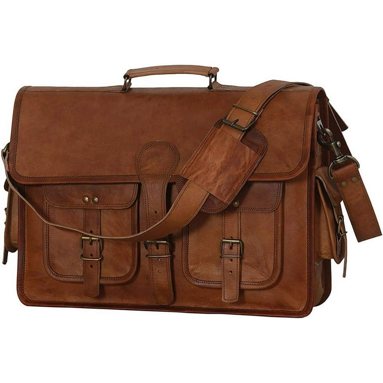 Designer Laptop Messenger Bags Genuine Leather Top Handle Shoulder Bag –  Travell Well