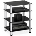 thumbnail image 1 of FITUEYES AV Component Media Stand Audio Rack 4-Tier Entertainment Shelves TV Stand for Video Components, Stereo Equipment, Gaming Consoles, Panda Silver Color, 1 of 5