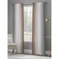 thumbnail image 4 of Gray Brown Semi Sheer Window Curtains 84 Inches Long, Modern Gradient Geometric Rod Pocket Voile Silky Chiffon Curtain Light Filtering Drapes for Living Room, Kitchen, Bedroom, 52"x84", 2 Panels, 4 of 9