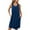 Blue, variant on Aueoeo Sundresses for Women Nightgown with Pockets Sleeveless Sleepwear Pleated Nightshirt Nightdress