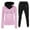 Pink, variant on Women's Casual Hooded Long Sleeve Jumpsuit Set Sporty Fashionable Tracksuit For Daily Wear And Fitness Activities Warm up Pants for Women Petite Pant Suits for Women Women Tuxedo Suit plus Size Young