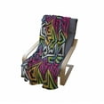thumbnail image 4 of Urban Graffiti Soft Flannel Fleece Blanket, Rainbow Colored Labyrinth Bold Lines Shaded Colorful Maze Inspired Pattern, Cozy Plush for Indoor and Outdoor Use, 50" x 70", Multicolor, by Ambesonne, 4 of 6