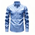 thumbnail image 5 of LODIENY Men's Stretch Wrinkle Free Dress Shirt Long Sleeve Collared Button Down Shirts Regular Fit Wedding Work Blouses Light Blue S, 5 of 6