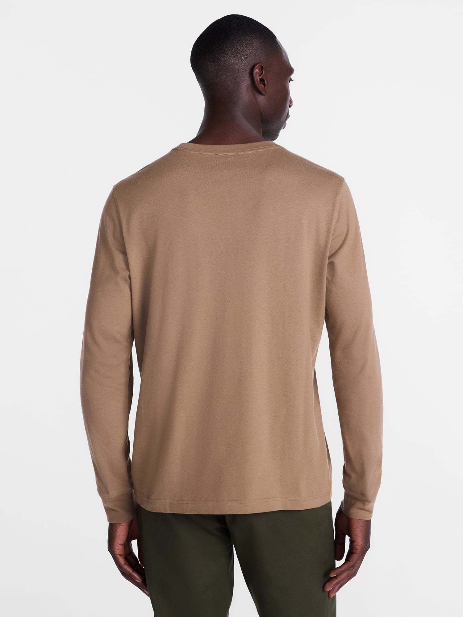 George Men's and Big Men's Cotton Crewneck Tee with Long Sleeves, Sizes XS-3XL, Big 2XB-6XB & Tall MT-4XLT