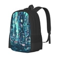 thumbnail image 2 of DouZhe Lightweight Backpack, Travel Outdoor Hiking Bag School Bookbag Casual Daypack Cyberpunk Fantasy City Prints Backpacks for Women Men, 2 of 7