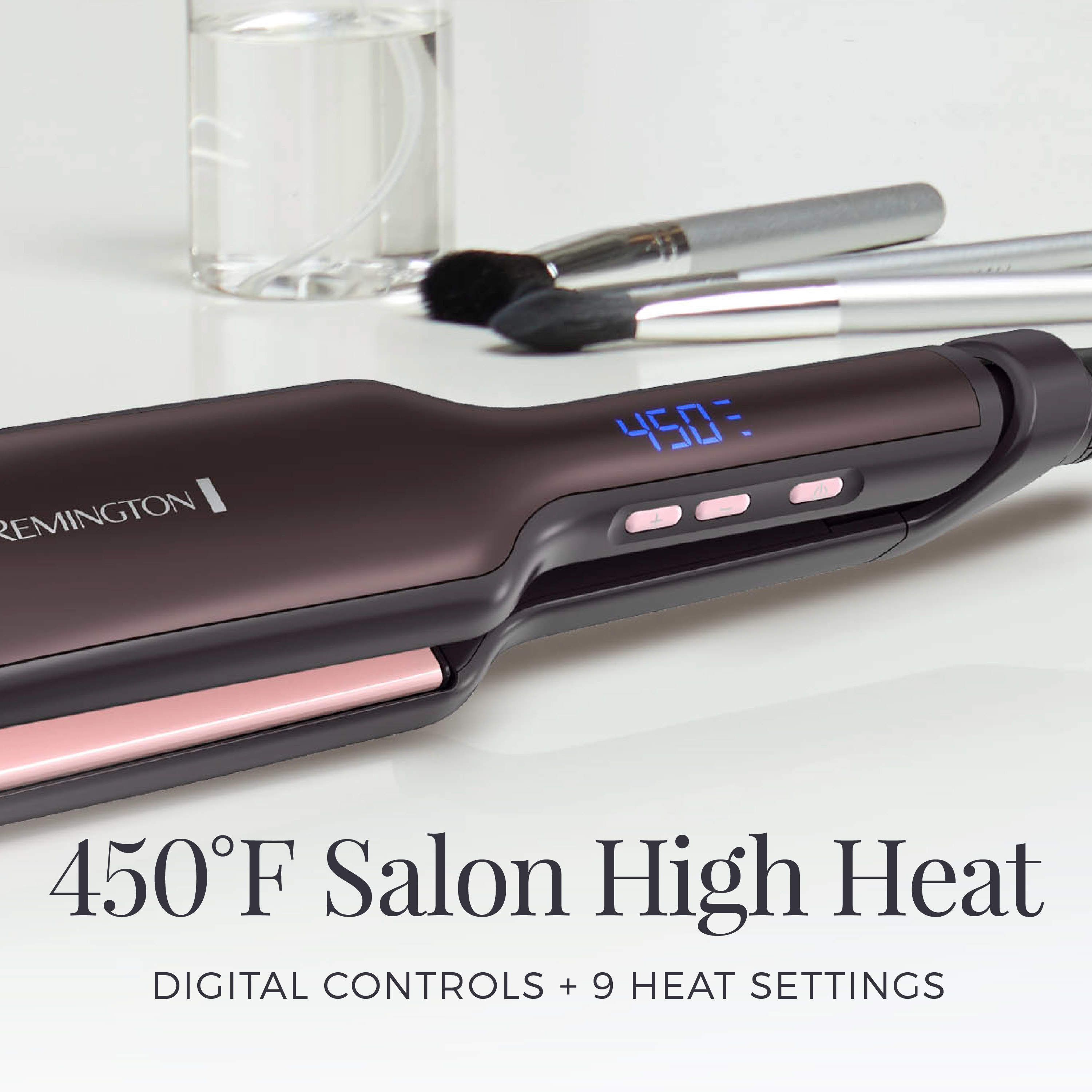 Remington Pro Soft Touch Finish and Digital Controls Professional 2" Pearl Ceramic Flat Iron Hair Straightener, Black - image 5 of 15