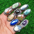thumbnail image 5 of Kirti Impex 5 pcs Lot of Silver Plated Handmade Rings with Natural Crystals for Women Statement Rings Bridesmaid Gift Sizes US/CA 6-10 Holiday Gift Rings, 5 of 13