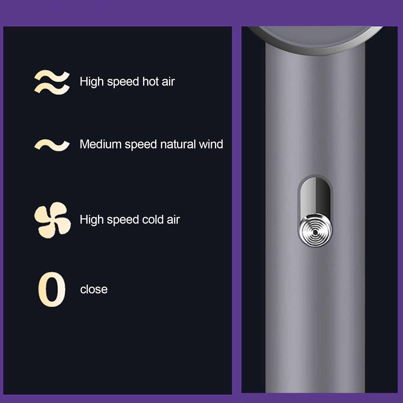 Plasma Ion Hair Dryer with Diffuser for Curly Hair Professional High Speed Blow Dryer with Plasma Ion 800W Foldable Travel Hairdryer Fast Drying for Women Men (Grey)