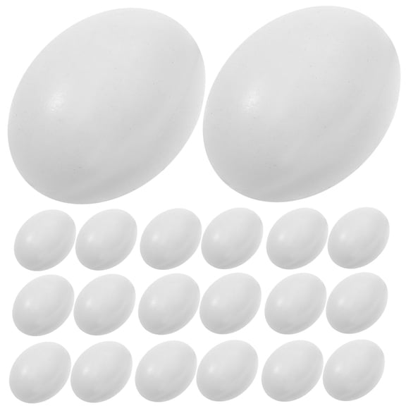 LOLIPPYY 10Pcs Realistic White Plastic Bird Egg Props for Hatching Rate Control and Decoration