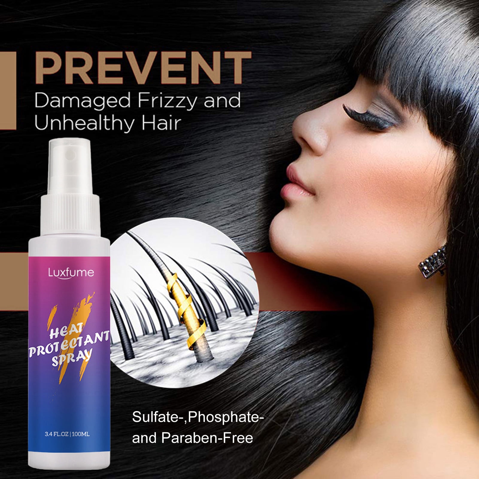 Cheers US 100ml Thermal Heat Protectant for Hair A Natural Heat