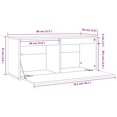 thumbnail image 4 of vidaXL Armoire Murale Noire 80x30x35 cm Pin Massif, 4 of 5