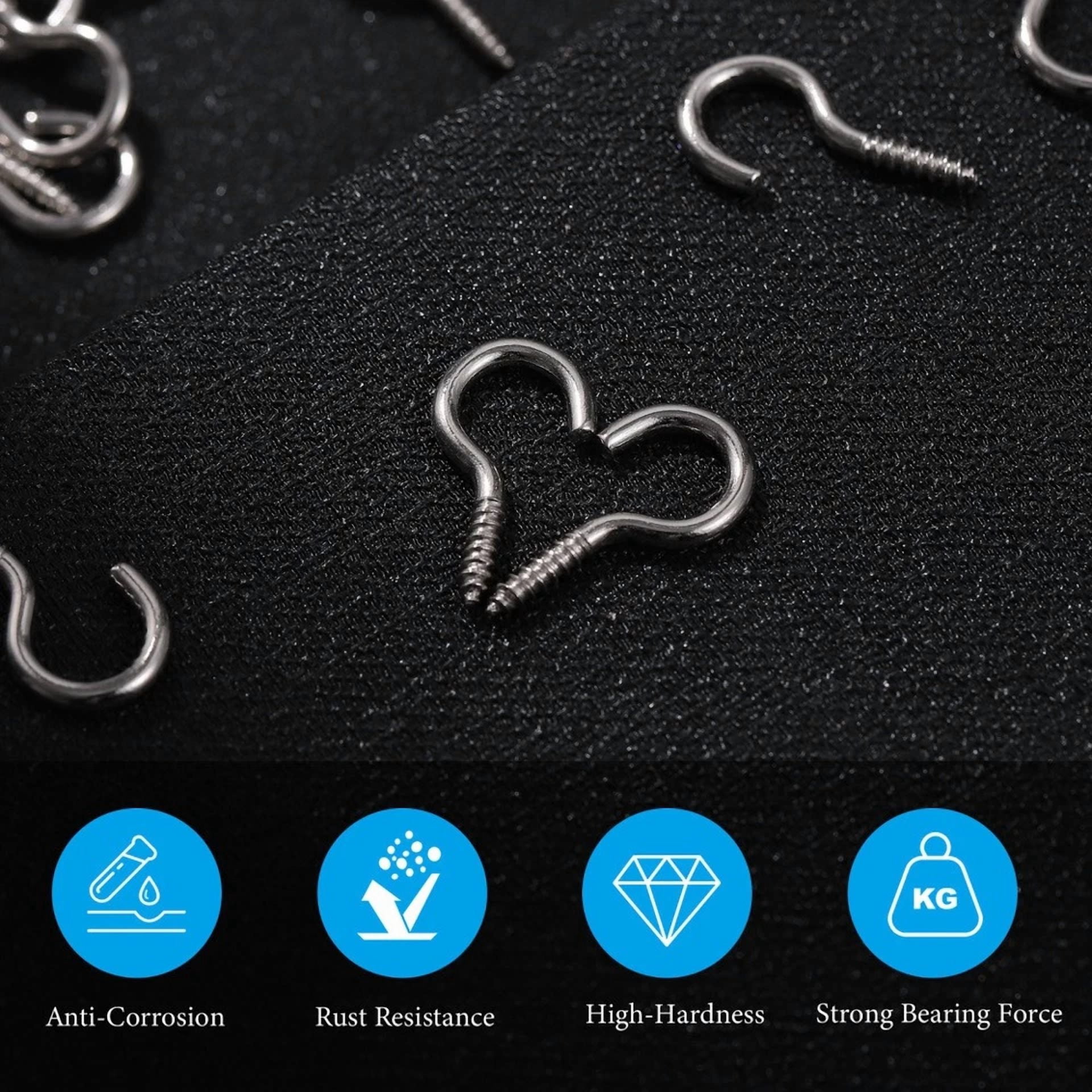 100 Pcs Metal Hooks Small Hooks Hanging Picture Hanging Hooks Cup Hooks Screw