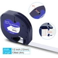 thumbnail image 4 of Compatible Label Tape Replacement for DYMO LetraTag Refills 91330 Black Print on White Paper Label Tape Self-Adhesive 12mm x 4m (1/2" x 13') ,3-Pack-Paper Black on White, 4 of 7
