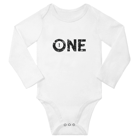 

One Year Old Snooker Billiards First Birthday Cute Baby Long Sleeve Jumpsuit Unisex (White 18-24M)