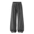 thumbnail image 4 of Men's Sweatpants Loose Striped Straight Leg Sweatpants For Men Elastic Waisted Wide Leg Pants Men's Drawstring waist Pants, 4 of 6