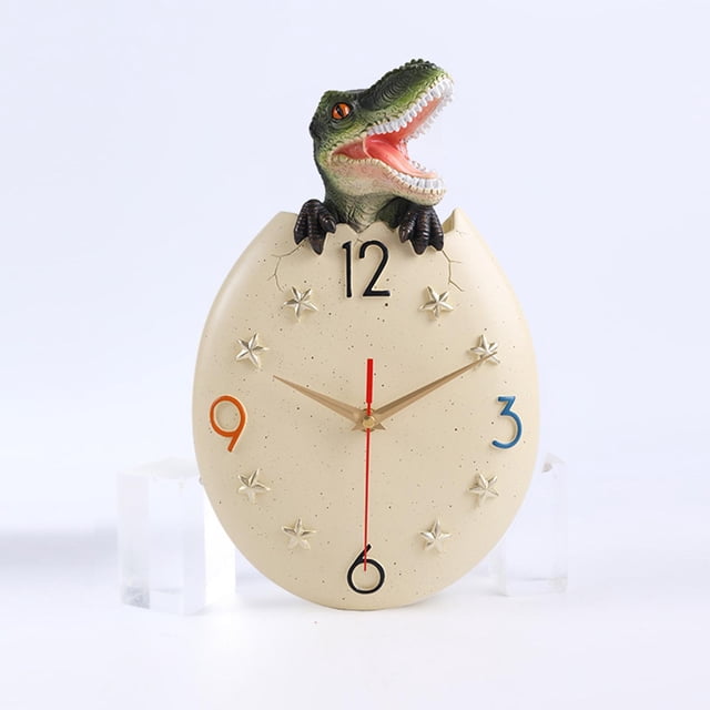 Sin tictac silencioso resina 3D animal reloj de pared con pilas de dibujos animados relojes colgantes relojes adorno para habitación de niñ tiranosaurio BLESIY Reloj de pared