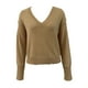 thumbnail image 2 of Gibobby Temperamento Suelto Top de Manga Larga de punto de otoño e invierno para mujer, moda de temperamento, manga larga, cuello en V, Color sólido (Café, XL), 2 of 4