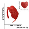 thumbnail image 3 of Minjewel Valentine's Day & Wedding Red Glitter Heart Statement Headband for Women, Wide Sparkly Party Hair Accessory for Holidays & Celebrations,A, 3 of 3
