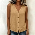 thumbnail image 5 of Perfectbot Women’s V-Neck Sleeveless Button-Down Tank Top – Lightweight Flowy Summer Blouse for Beach & Casual Wear, 5 of 6