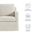 thumbnail image 2 of Serene Fabric Slipcovered Swivel Armchair in Salt, 2 of 9