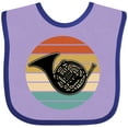 thumbnail image 3 of Inktastic French Horn Retro Music Sunset Boys or Girls Baby Bib, 3 of 4