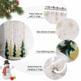 thumbnail image 4 of Christmas Tree Shower Curtain, 60" x 72", Green Gold Trees Snowflakes Linen Texture Waterproof Bathroom Curtain Washable Shower Curtain Set with 12 Hooks, 4 of 6