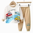 thumbnail image 4 of HCNTES Baby Boy Winter Clothes Toddler Boy Clothes, Baby Boys Cute Long Sleeve Patchwork Sweatshirt Tops Pants Outfit Set 2Pcs Set, 4 of 4
