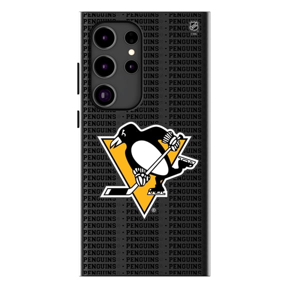 Keyscaper Pittsburgh Penguins Text Backdrop Galaxy Magnetic Bump Case