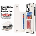 thumbnail image 4 of Nalacover Case for iPhone 13 Mini Card Holder Wallet Case, RFID Blocking Luxury PU Leather Fashion Back Flip Cover with Kickstand Magnetic Buttons Shockproof Case for iPhone 13 Mini, White, 4 of 7