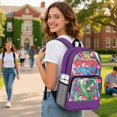 thumbnail image 3 of Whosucclay Corgi P Bookbag Side Pockets Large Capacity Clear Backpack with Adjustable Straps PVC & Polyester, Elementary Kindergarten School Bag for Boys Girls, 3 of 10