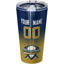 Milwaukee Custom Personalized Stainless Steel Glass Tumbler,Milwaukee Sports Travel Coffee Mug,Milwaukee Car Cup,Custom Name and Number,Classic Gifts for Men Women Fans.