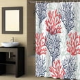 thumbnail image 2 of Fabric Shower Curtain, Summer Gradient Red Blue Ocean Coral Sea Shower Curtains with 12 Hooks Waterproof Machine Washable Bath Curtains for Bathroom,54 x 78in, 2 of 6