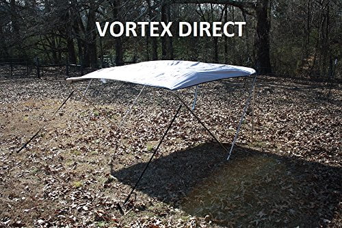 New GREY GRAY STAINLESS STEEL FRAME VORTEX 4 BOW PONTOON DECK BOAT BIMINI TOP 8' LONG, 91-96" WIDE (FAST SHIPPING 1... by VORTEX DIRECT