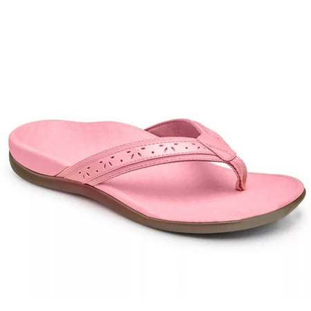 

AYYUFE Casual Women Summer Faux Leather Thick Heel Anti Skid Flip Flops Beach Sandals