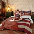 thumbnail image 3 of Manfei Football Letter B Twin Bedding, American Flag Rugby Bedding Comforter Set, Brown Red White, Gray Reversible 7pcs, 3 of 6
