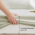 thumbnail image 3 of JELLYMONI 4 Pieces Luxury Soft Microfiber Sheets Set for King Size Bed, Deep Pocket Up to 16", Silky Bedding Sheets & Pillowcases-（King,Cream Green), 3 of 7