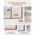 thumbnail image 5 of VEVOR Bathtub Shower Door, 56-60 in. W x 60 in. H, Semi-Frameless Double Sliding Tub Door, Semi-Frameless Bypass Tub Door with 1/4 in Shatterproof Tempered Glass and Stainless Steel Handle, Black, 5 of 9