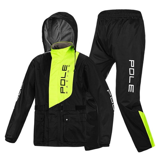 POLE-RACING Men Waterproof Breathable Rain Suit Rain Jacket and Pants Suit  for Motorcycle Golfing Cycling Fishing Hiking 