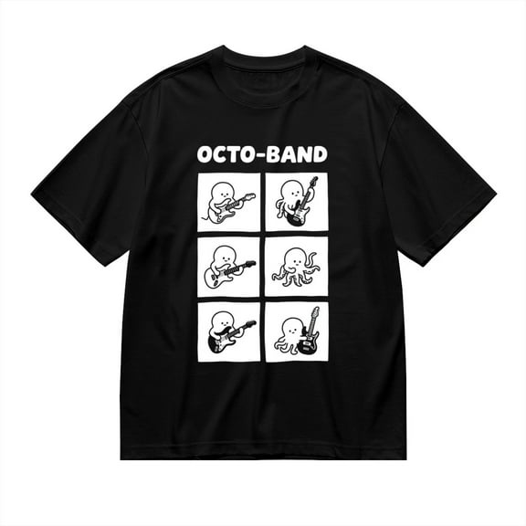 Black T Shirts for Men, Octopus, Band, Guitar, Music Graphic Mens Graphic Tees, 24898510,S