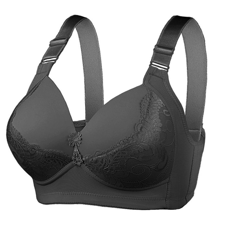 Ultimate Wireless Bra with Soft Padding Exercise and Offers Back Support  Anti Sagging Breast Plus Size No Wire Underwear Bra Black Size 48/110D 