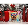 thumbnail image 2 of Yorkshire Terrier Hippie Dawg Fabric Decorative Pillow 18 in x 18 in, 2 of 5