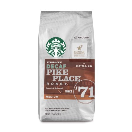 Starbucks Decaf Pike Place Roast Medium Roast Ground Coffee, 12-Ounce