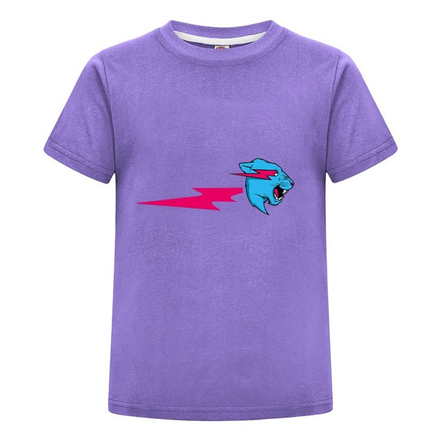 Camiseta MrBeast Niño Niña Estilo Verano Pantera Azul Fans Regalo Casual Ropa Cómoda Juvenil Playera Moderna Infantil Diario