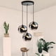 thumbnail image 1 of Lampara 3 Luces Pantalla Tierra E27 para Dormitorio Salon Bar Negro - Black, 1 of 5