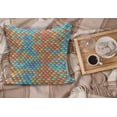 thumbnail image 2 of Fish Fluffy Throw Pillow Cushion Cover, Maritime Animal Scales Pattern Abstract Geometric Half Circles Mermaid Tail Design, Decorative Square Accent Pillow Case, 26" x 26", Multicolor, by Ambesonne, 2 of 5