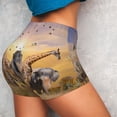 thumbnail image 3 of KLL Vintage Wildlife Protection Pattern Workout Shorts for Women Scrunch Short Gym Yoga Running Sport Active Exercise Fitness Shorts, 3 of 8