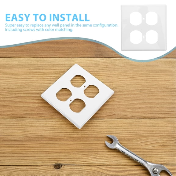 WEAVILUX White Outlet Wall Plates 4-Pack Easy Install Flame Retardant Electrical Cover Plates