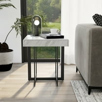 Furniture of America Ariadne 1-Drawer Wood Gray and Gun Metal End Table